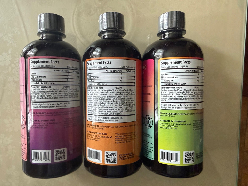 Serene Herbs Soursop Bitters Liquid Mixed Berries & Black Seed Triple Bundle