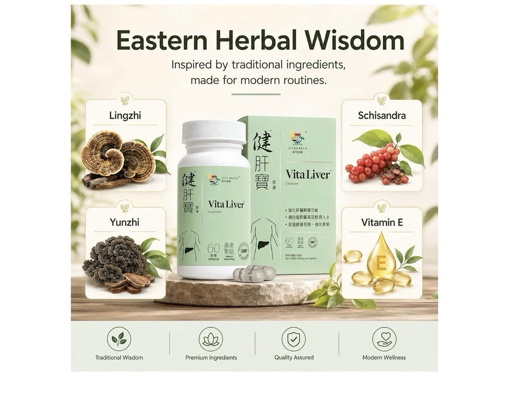 Vita Green Vital Liver Supplement Daily Cleanse Overall Vitality Support 60 Caps