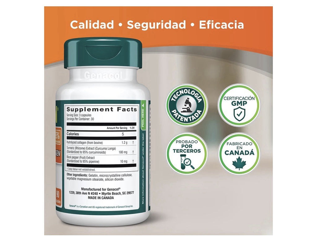 Genacol Turmeric Curcumin AminoLock Collagen Joint Health Antioxidant 90 Capsule