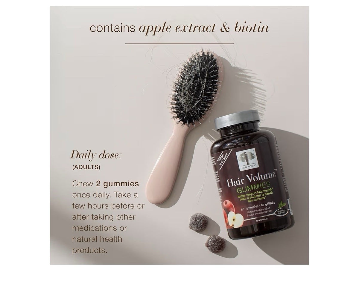 NEW NORDIC Hair Volume Gummies Hair Health Support Fuller Lookin Hair 60 Gummies