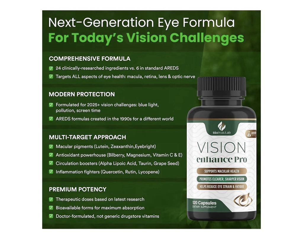 BioPeak Lab Vision Enhance Pro Macular Health Sharper Vision Eye Wellness 120cap