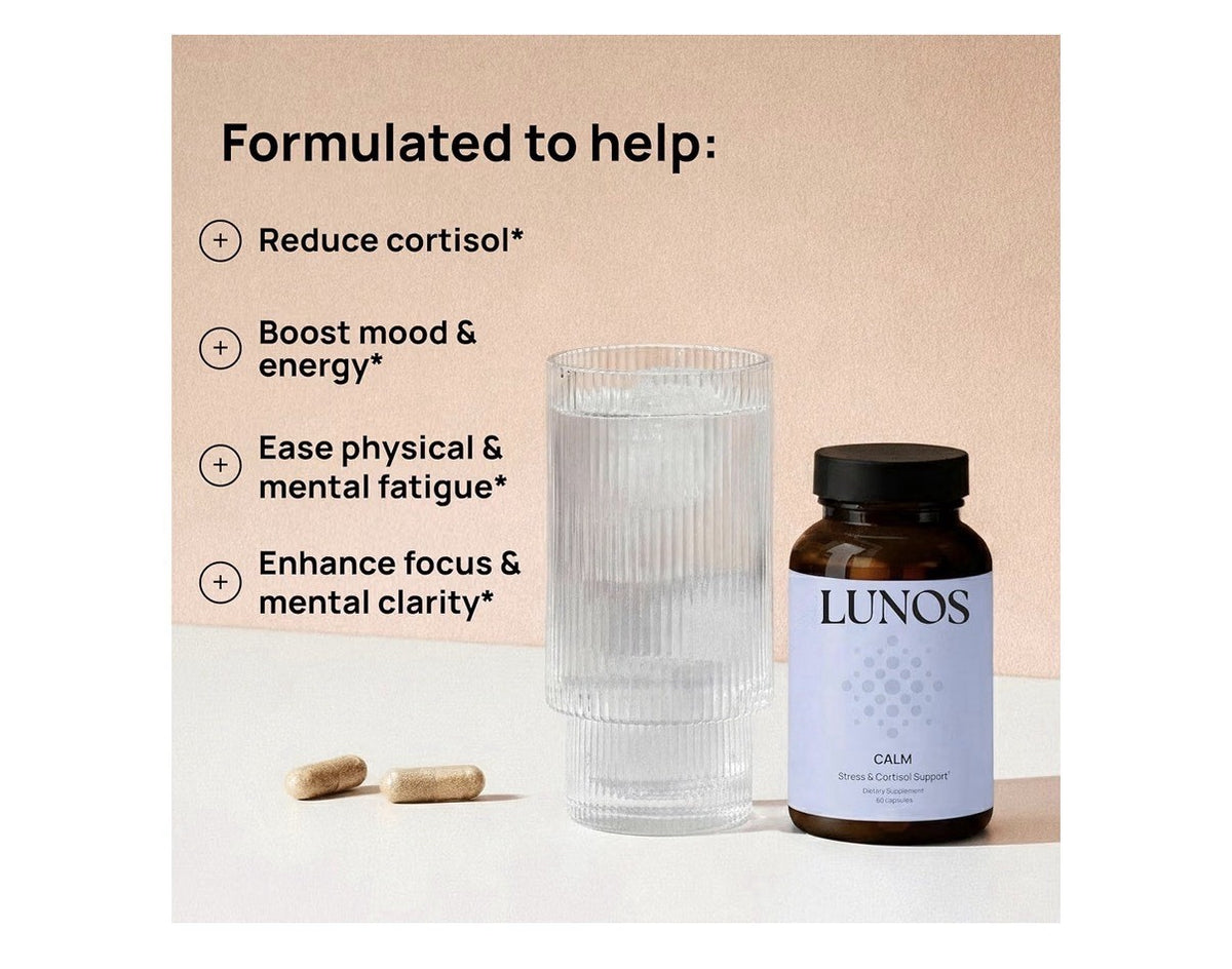 Lunos Calm Stress & Cortisol Support for Women & Men 120 Capsules