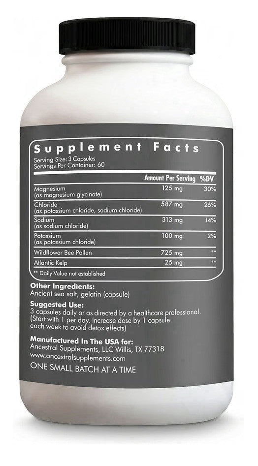 Ancestral Supplements Ancestral Minerals supports Optimal Hydration 180 Capsules