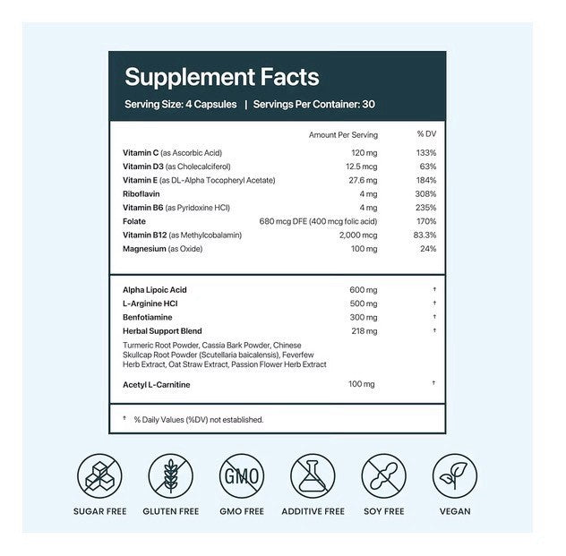 NEUROSMILE Nerve Support Supplement Support Healthy Sensation Relaxation 120caps