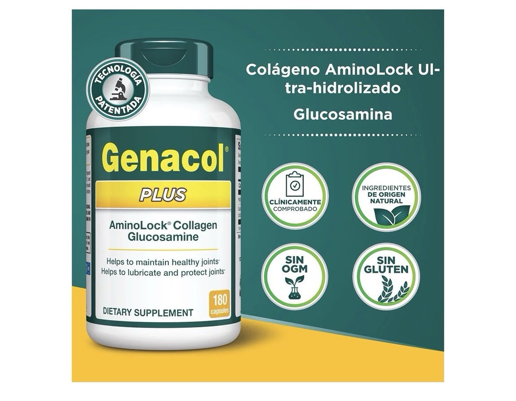 Genacol Plus AminoLock Collagen Glucosamine Healthy Joints Lubricates 180Capsule