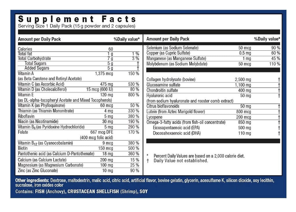 Orthomol Arthroplus Function Of Bones Joints Connective Tissue 30 Daily Packs