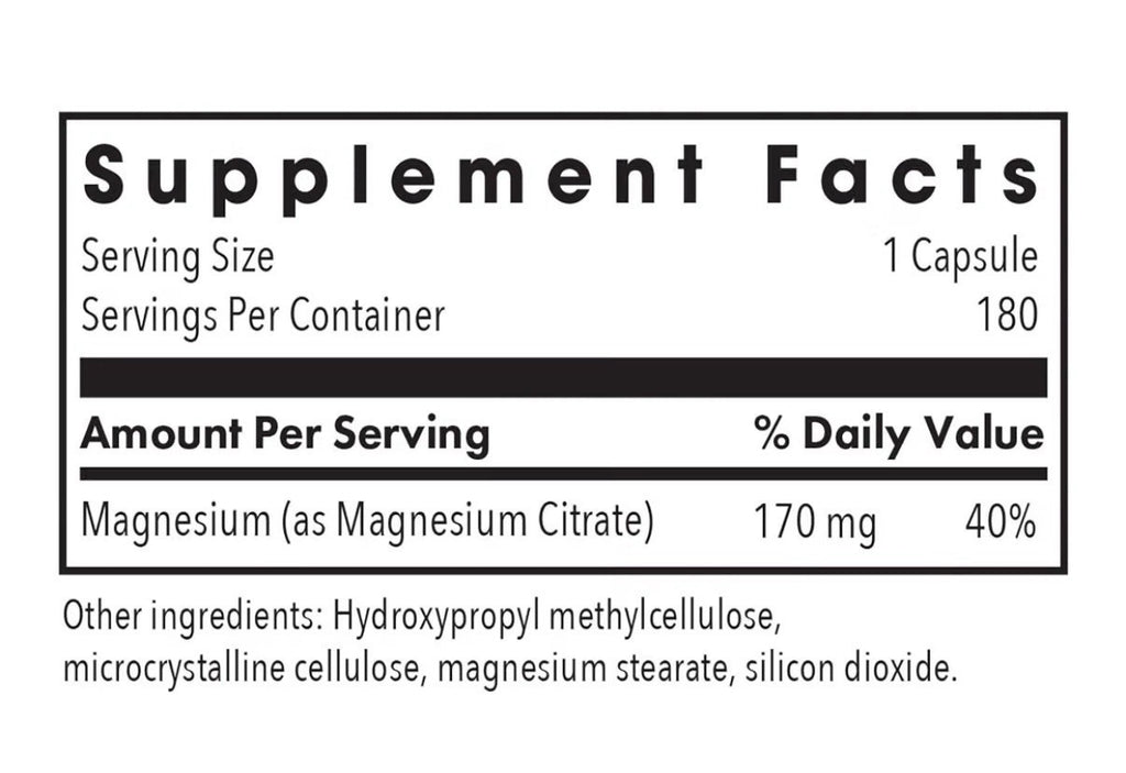 Allergy Research Group Magnesium Citrate Bone Health Energy Stress Response 180c
