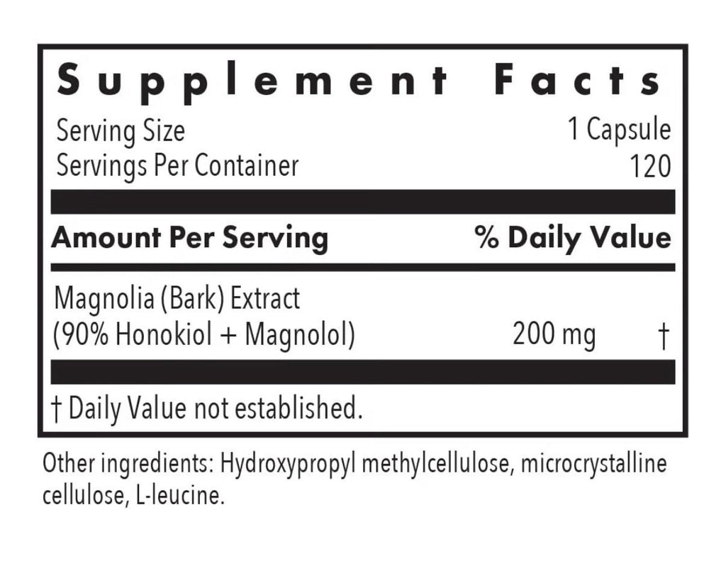 Allergy Research Group Magnolia Extract Honokiol + Magnolol Stress Calm Support