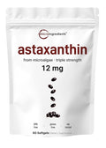 Micro Ingredients Astaxanthin 12mg From Microalgae Triple Strength 60 Softgels