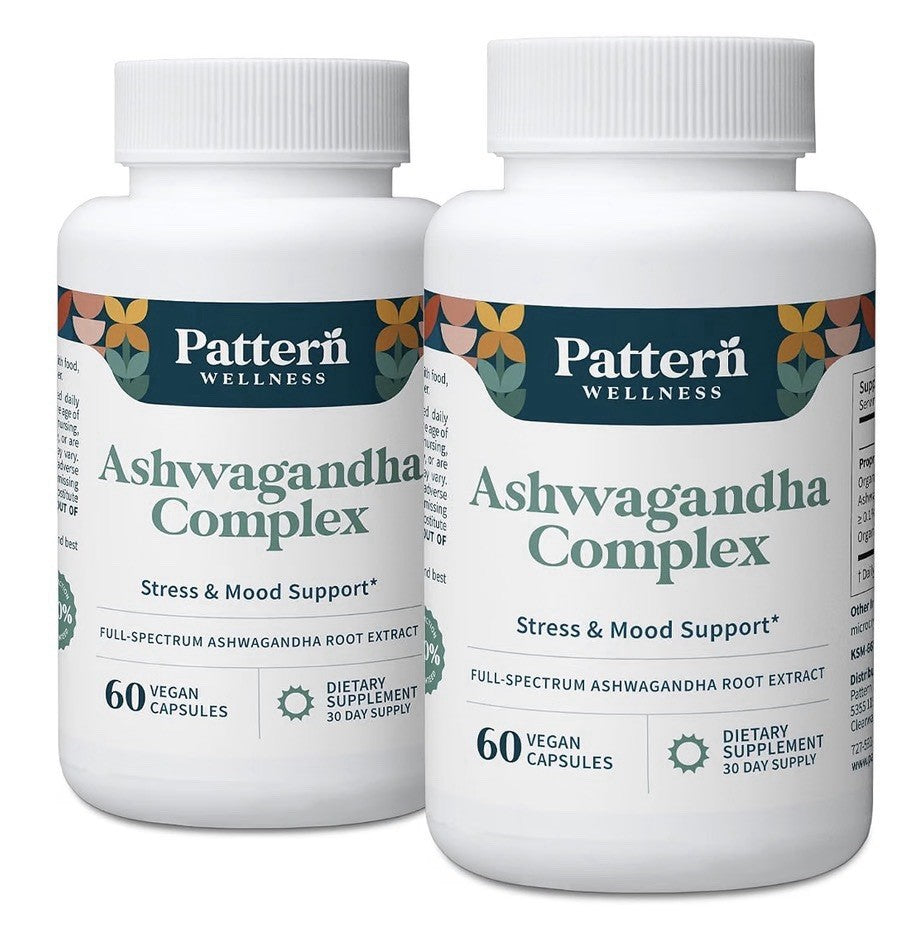 2Pack Pattern Wellness Ashwagandha Complex Stress & Mood Support for Men & Women
