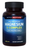 MyoActivo Magnesium 5 Complex Chelated Support Muscles Bones Nerves 60 capsules