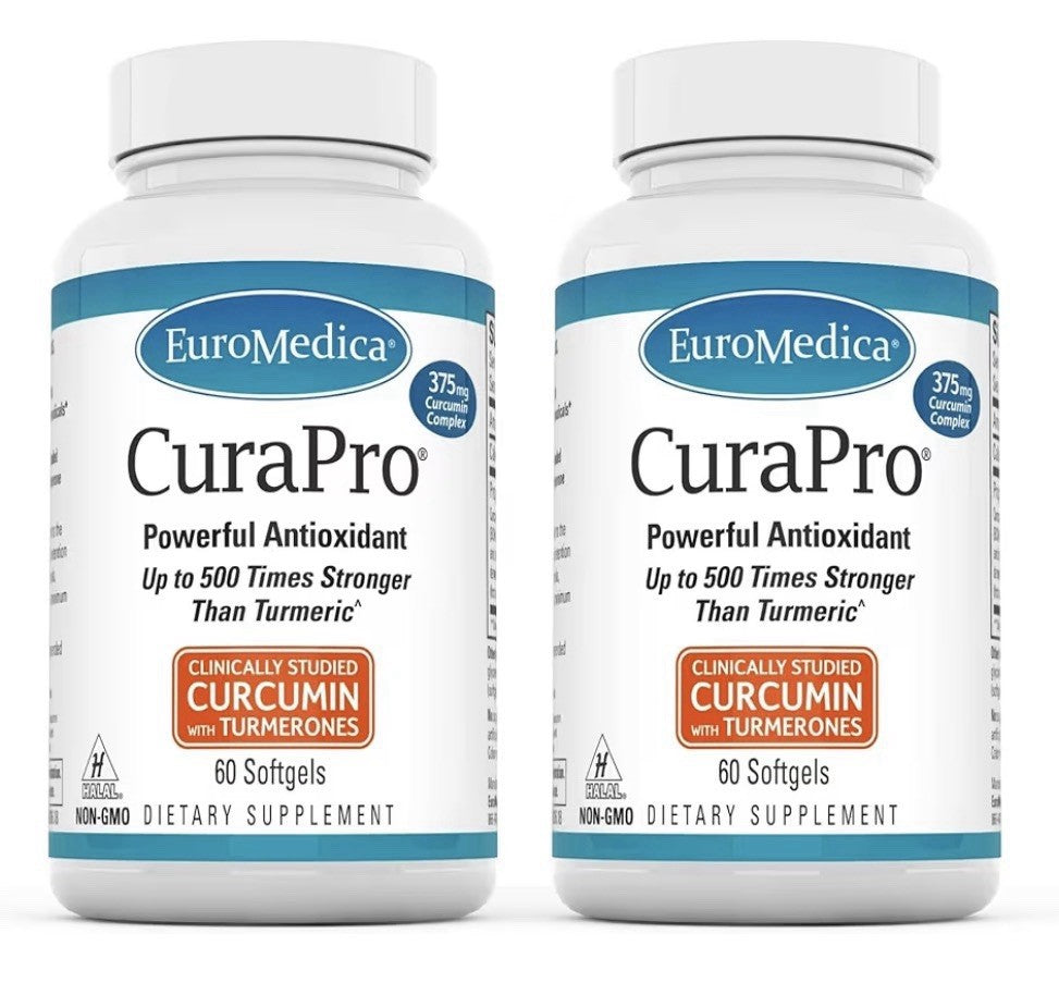 EuroMedica CuraPro Antioxidant Supplement 375mg Brain Immune Health 2 Pack