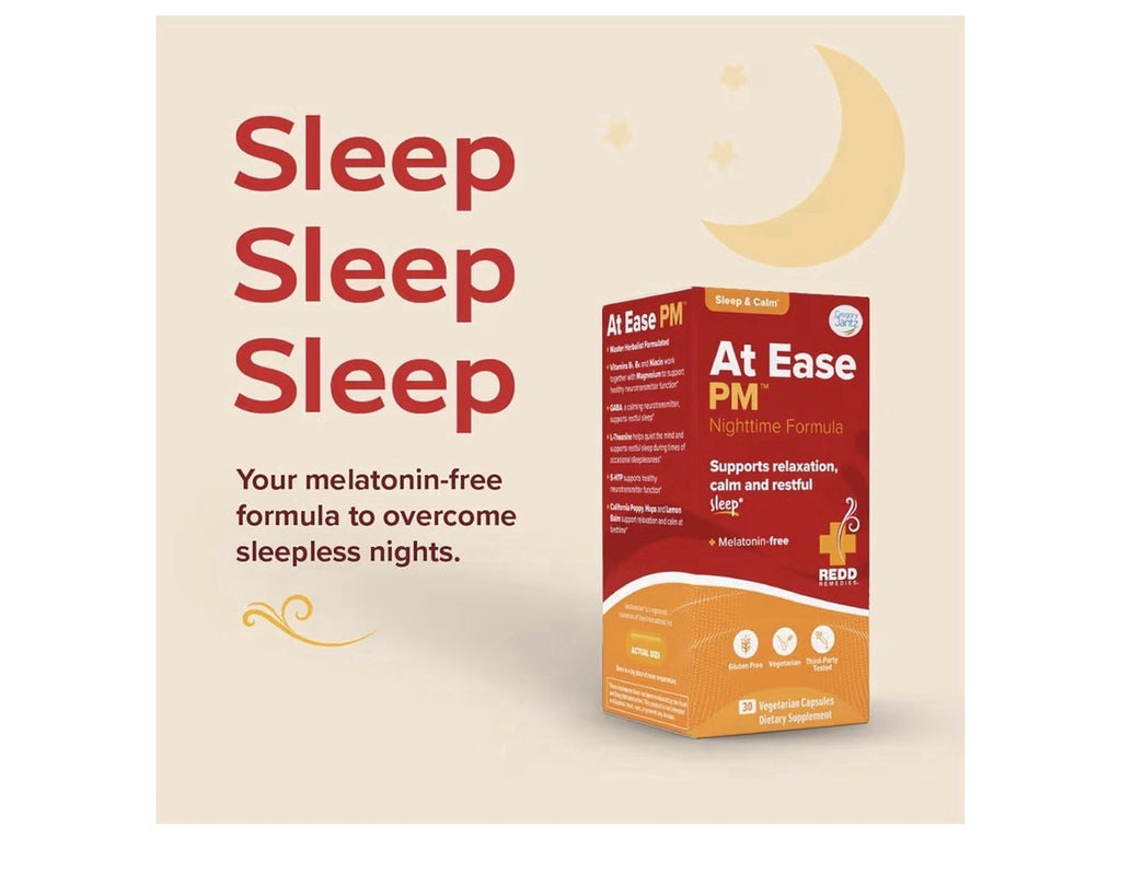 Redd Remedies At Ease PM Night Time Formula Relaxation Calm Restful Sleep 60caps