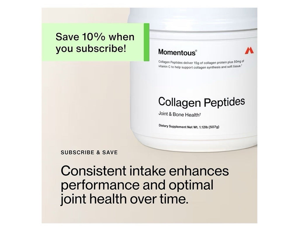 Momentous Collagen Peptides Joint & Bone Health Soft Tissue Support 507g Powder