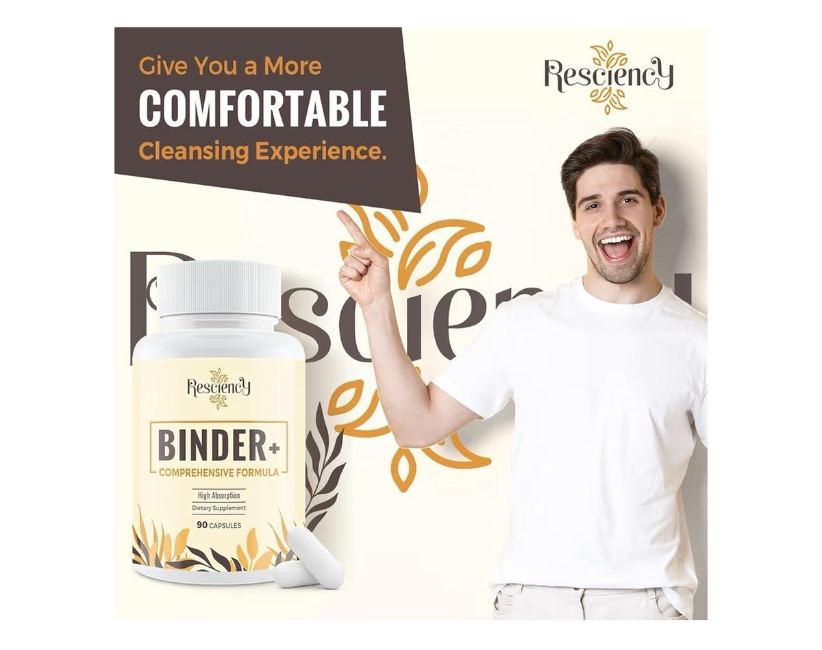Resciency Binder+ Comprehensive Formula Detox Supplement Liver Gut Health 90caps