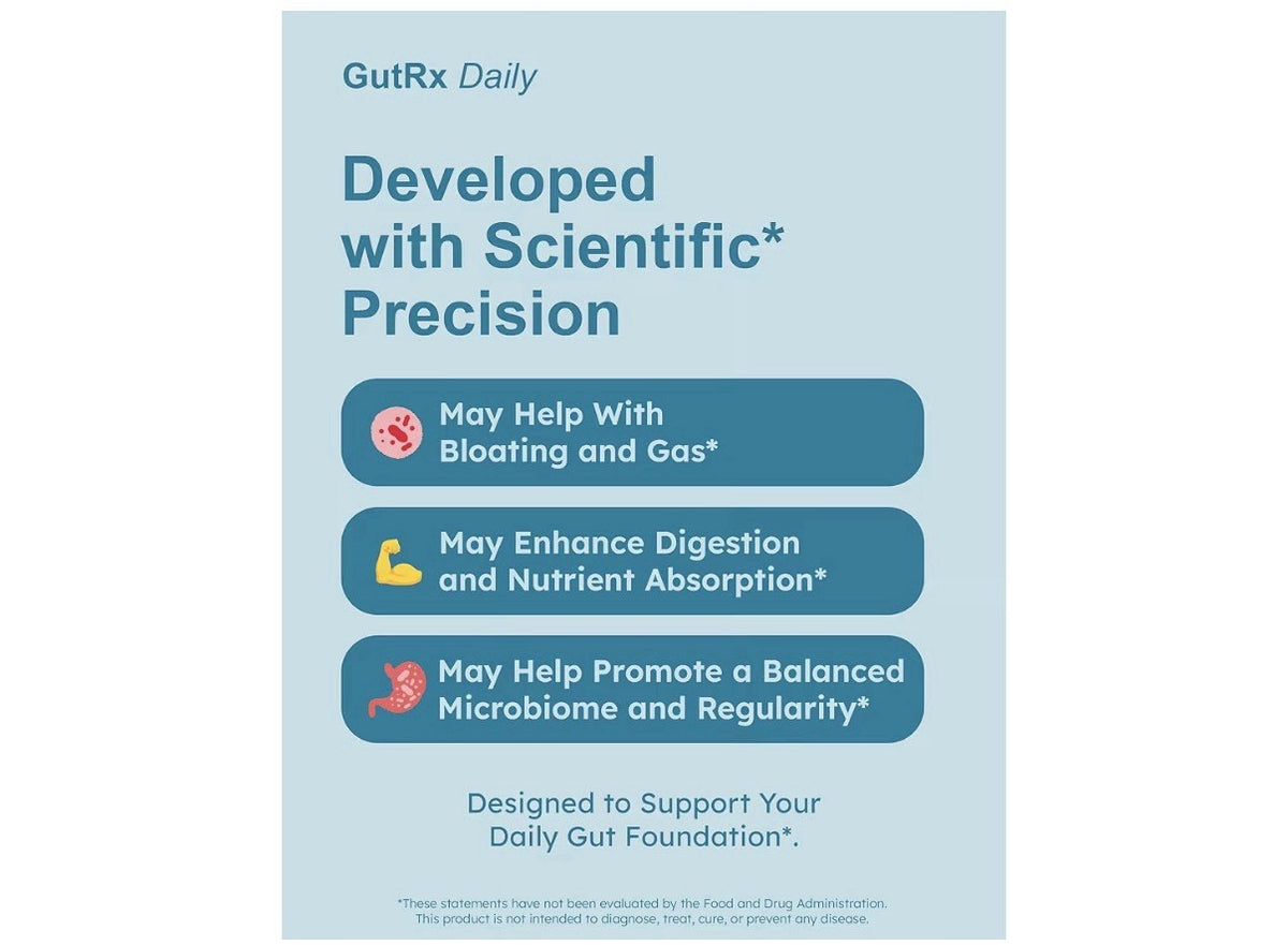 GutRX Daily Probiotics Digestive Gut Health for Women & Men 30 Capsules