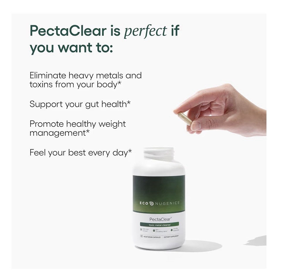 EcoNugenics PectaClear Detox Supplement for Toxic Metal Cleanse Repair 60 Caps