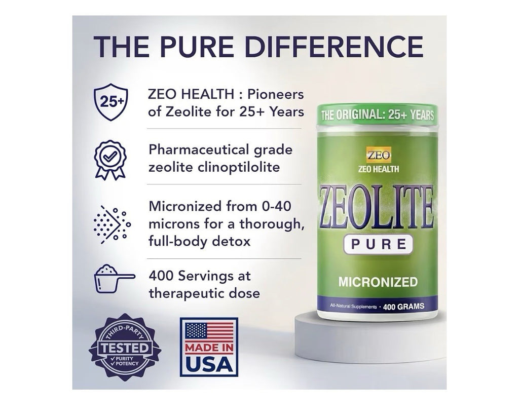 Zeo Health Zeolite Powder Pure Micronized Full Body Detox Cleanse Woman Men 400g