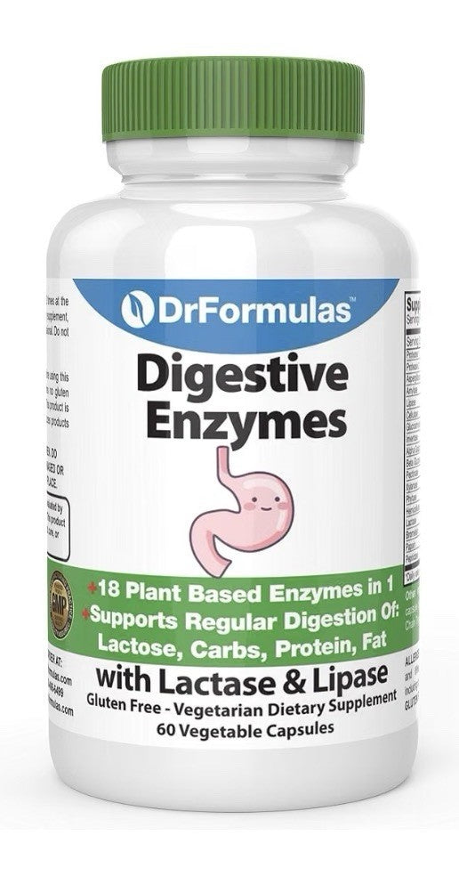 DrFormulas Digestive Enzymes Plant Based Enzymes Bloating Relief Lactose Support