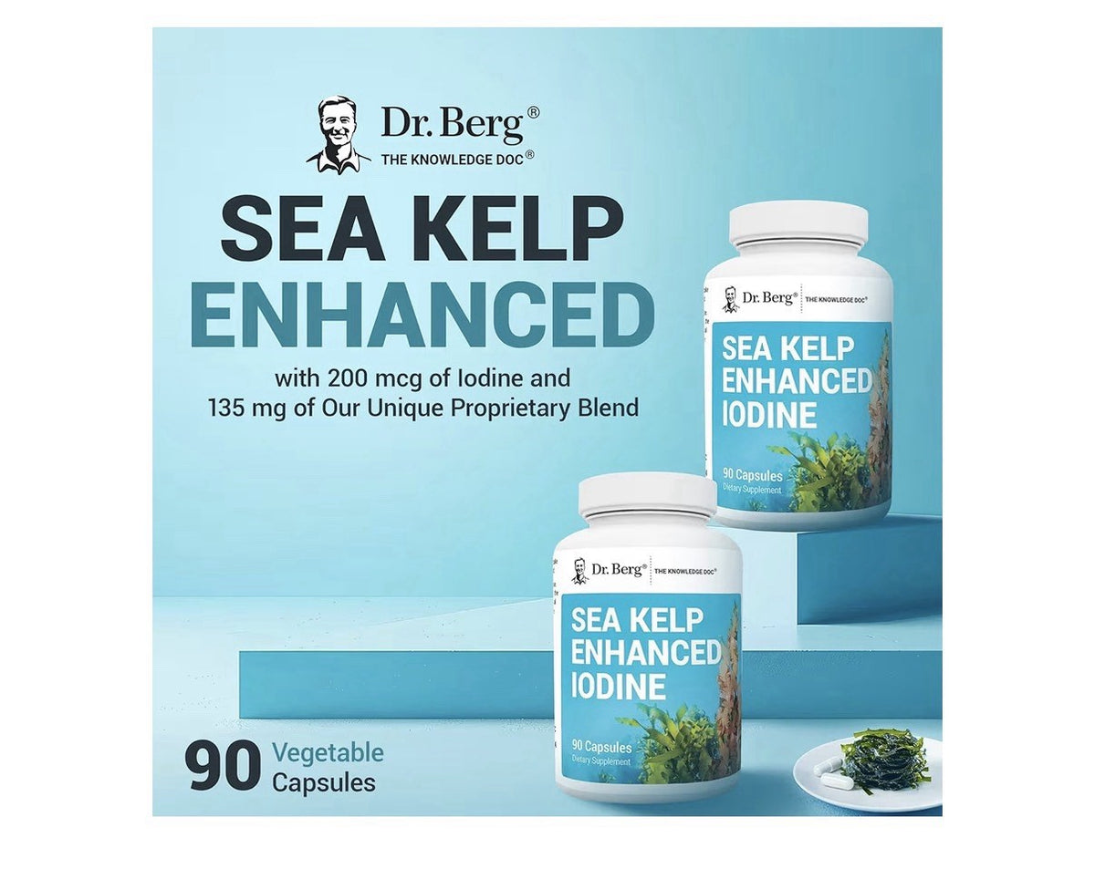 Dr. Berg Sea Kelp Enhanced lodine Premium Immune Thydroid Health Antioxidant 90c