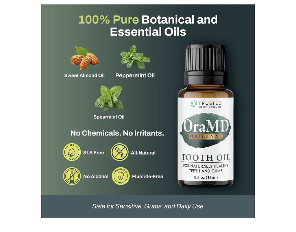 2 Packs OraMD Tooth Oil 4-in-1 Original Strength Clinically Tested Gum Disease