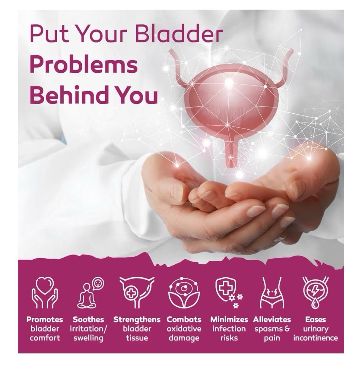 CYSTASOLV Bladder Health Urinary Support  For Women & Men 60 Capsules