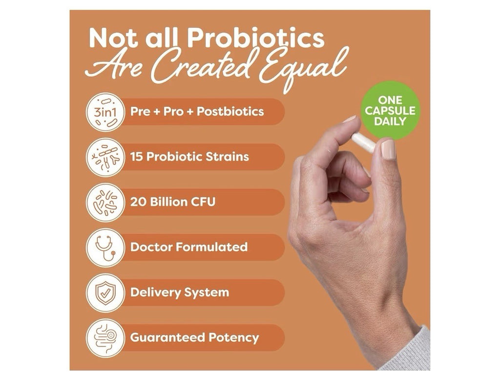 Probulin Total Care Probiotic Prebiotics Postbiotics Gut Digestive Immune 30cap