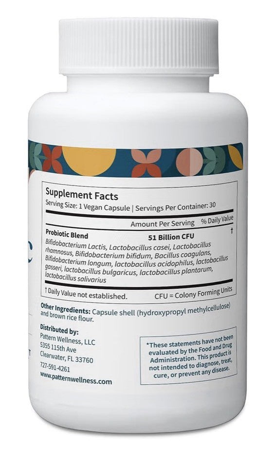 2 Pack Pattern Wellness Probiotic Supplement 51 Billion CFU Immune Response Gut