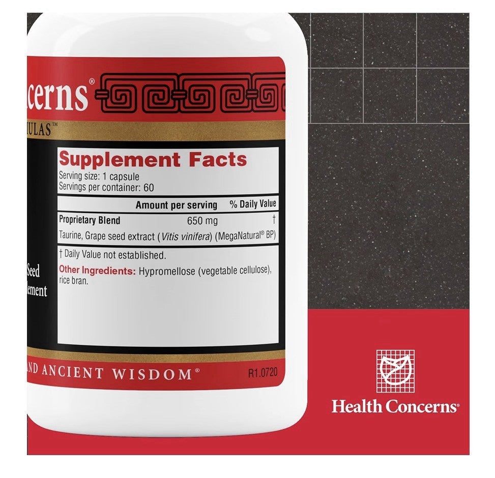 Health Concerns IBP Taurine & Grape Seed Extract Heart Blood Pressure Support