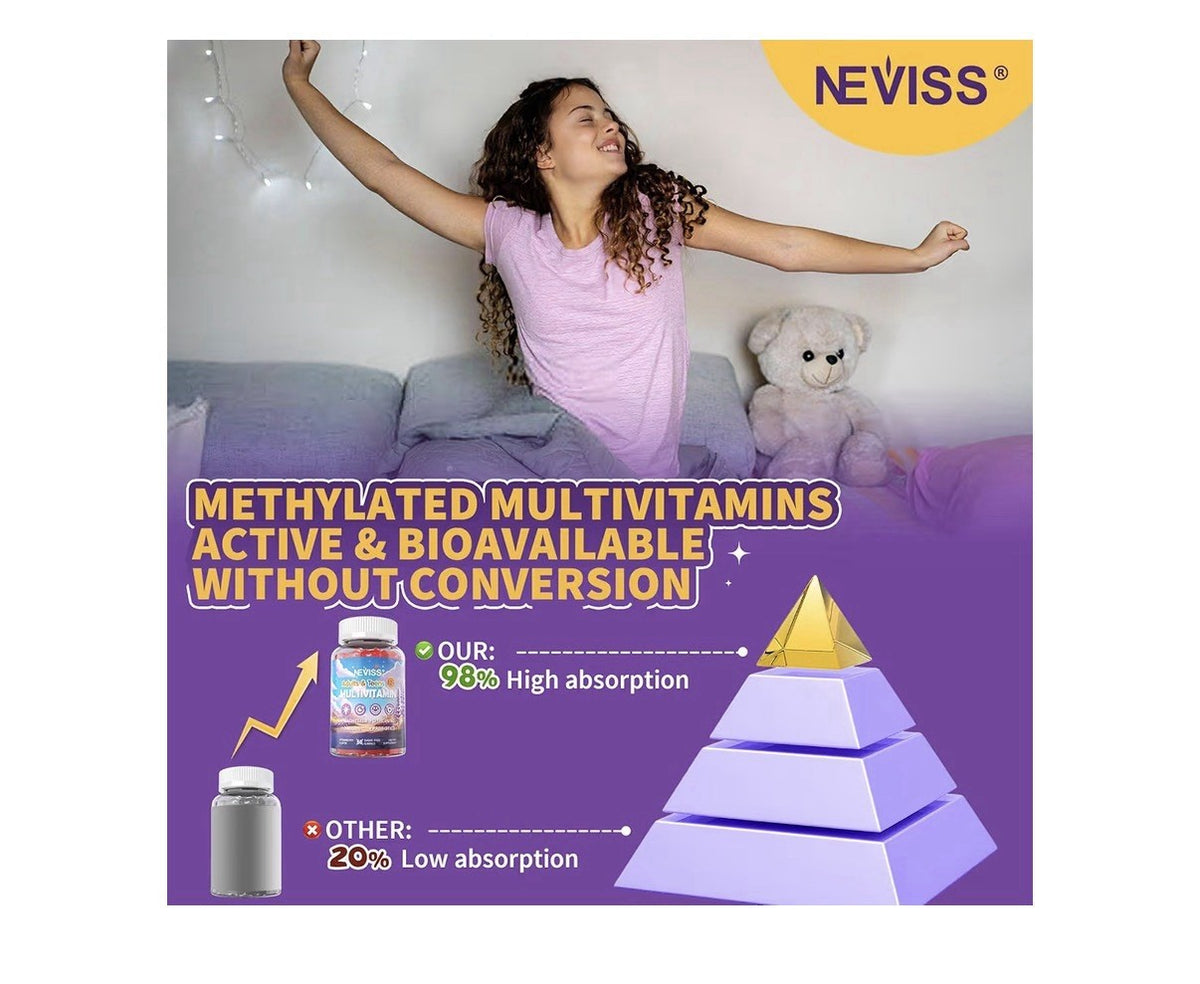 NEVISS Multivitamin Adults & Teens 12+ Calm & Focus 2 Pack 60 Gummies Each Pack
