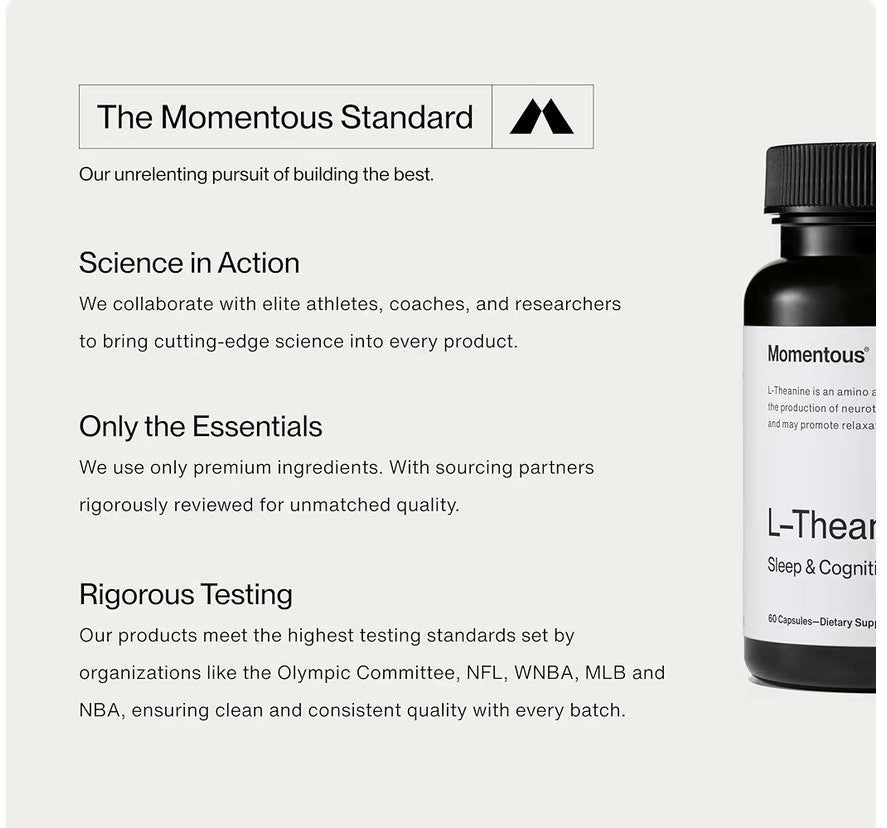 Momentous L-Theanine Sleep & Cognitive Function Relaxation Focus 60 Capsules