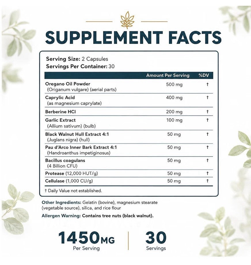 Happee Candida Complex Balance & Restore Gut Digestive Health Microbiome Support