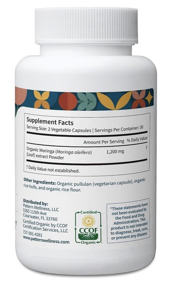 Pattern Wellness Organic Moringa Oleifera Immune System Support Metabolism 2Pack