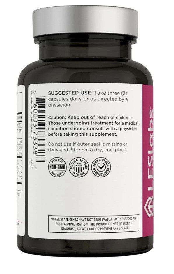 LES Labs Female Hormone Balance Supplement Women Menstrual Fertility Support 90c