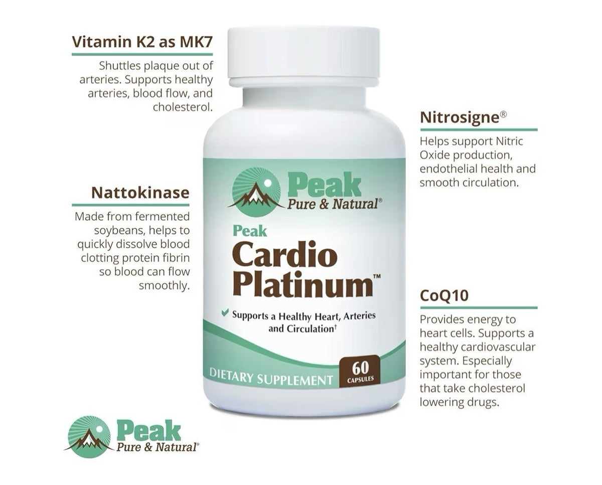 Peak Pure & Natural Peak Cardio Platinum Healthy Heart Arteries Circulation 3Pck