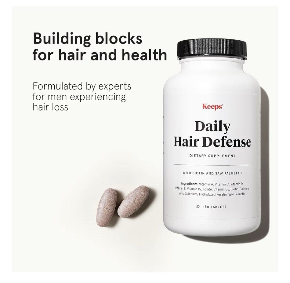Keeps Daily Hair Supplement Hair Loss Support Saw Palmetto Healthy Hair 180 Tabs