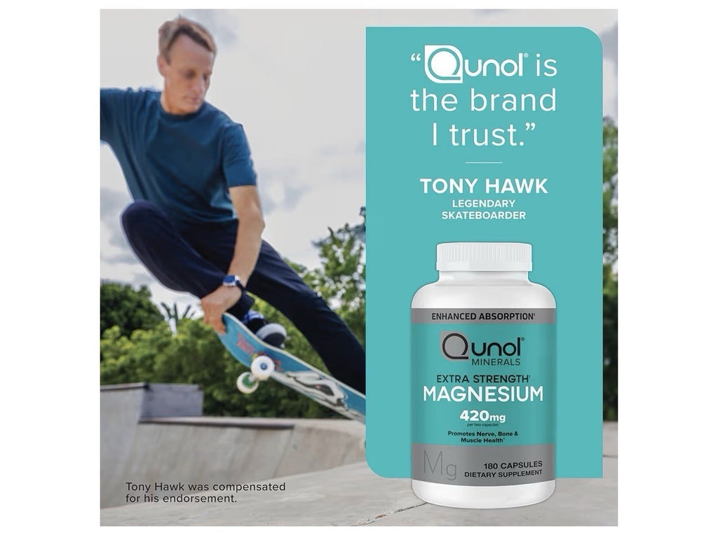 Qunol Magnesium 420mg Nerve Bone Muscle Health Cognitive Stress Response 180caps