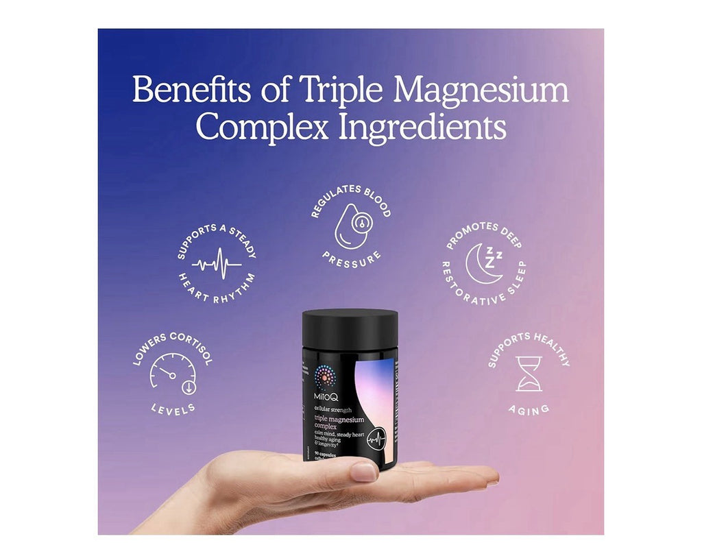 MitoQ Triple Magnesium Complex Cellular Strength Calm Mind Steady Heart 90 Caps