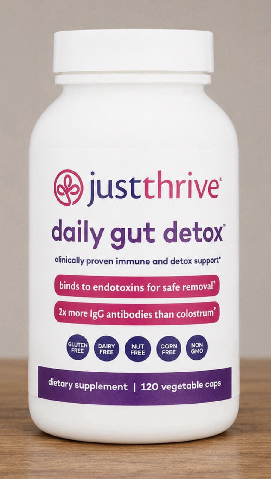 Just Thrive Daily Gut Detox Immune And Detox Support Gut Health 120 Capsules