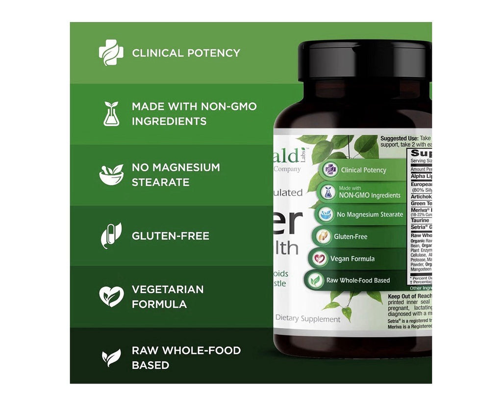 EMERALD LABS Liver Health Liver Support Immune Gallbladder Energy Levels 60 Caps