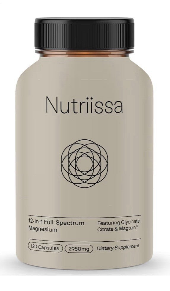 Nutriissa 12-in-1 Full-Spectrum Magnesium Featuring Glycinate Citrate & Magtein
