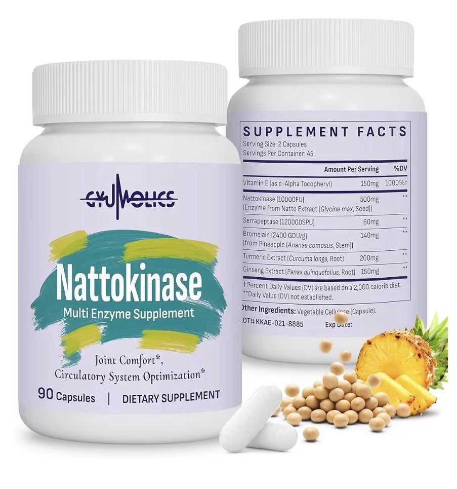 Gyumolics Nattokinase Supplement Serrapeptase Joint Comfort Circulatory 2 Pack