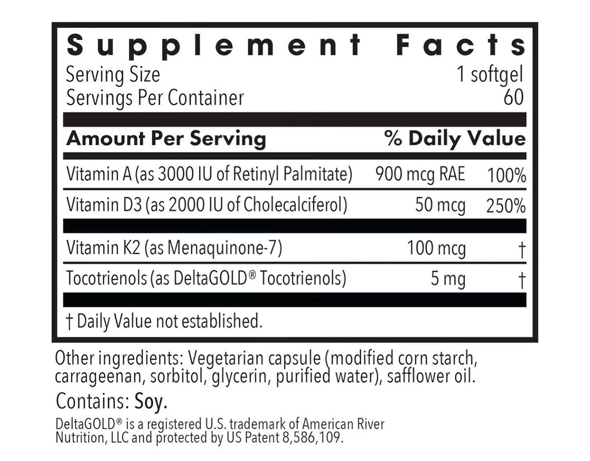Allergy Research Group Vitamin D3 Complete 5000 High Potency With A & K2 60caps