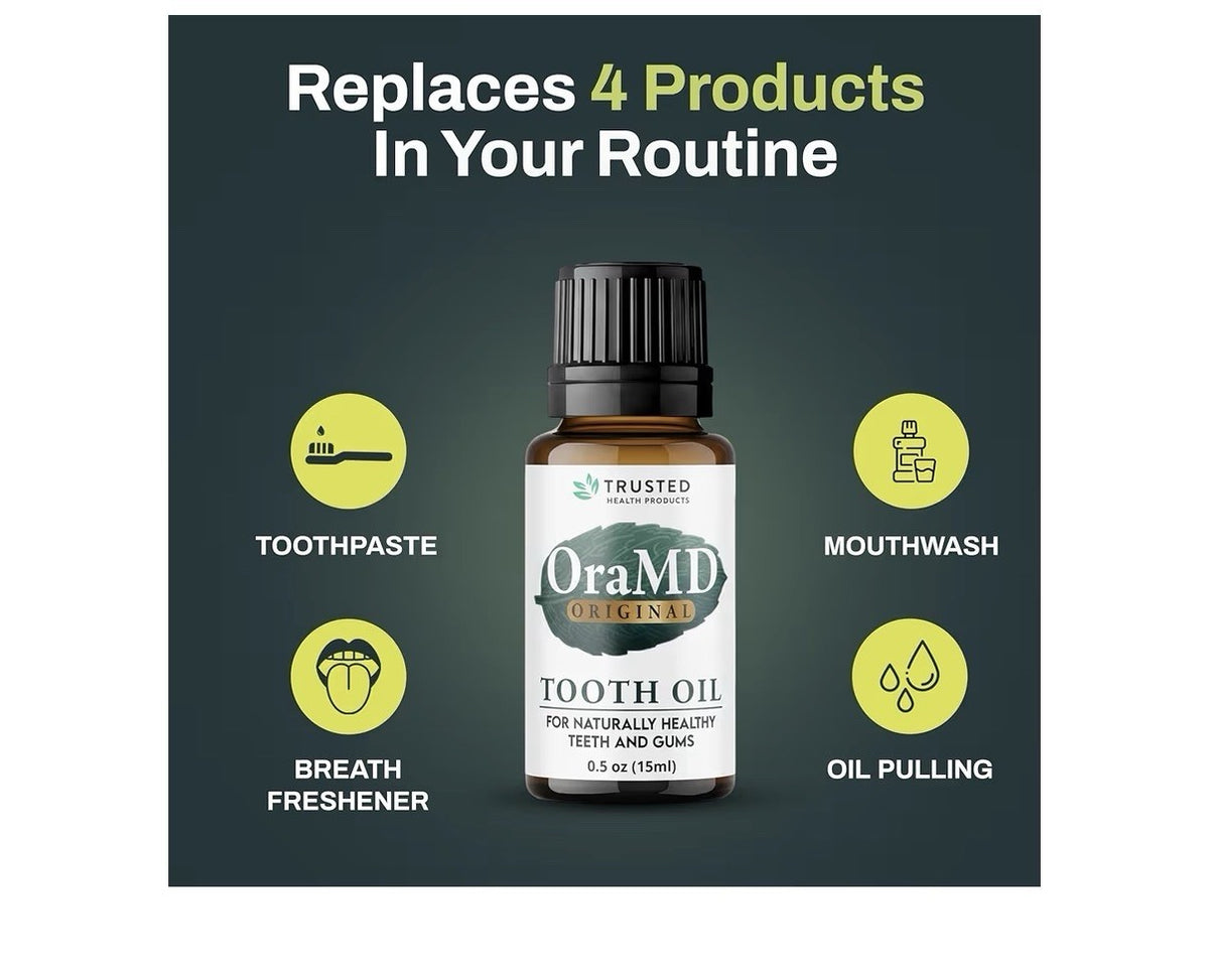 3 Pack OraMD Tooth Oil 4-in-1 Original Strength Clinically Tested Gum Disease
