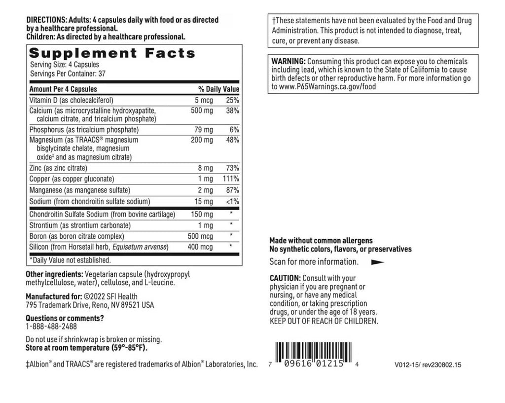 SFI Health Cal-Assimilate Plus Bone Support Formula 150 Capsules