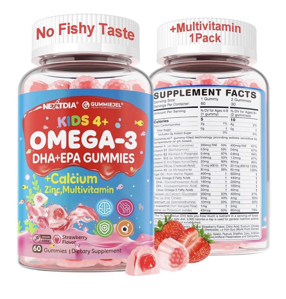 Nextdia Omega 3 EPA + DHA Gummies for Kids 4+ with Multivitamin 60 Gummies