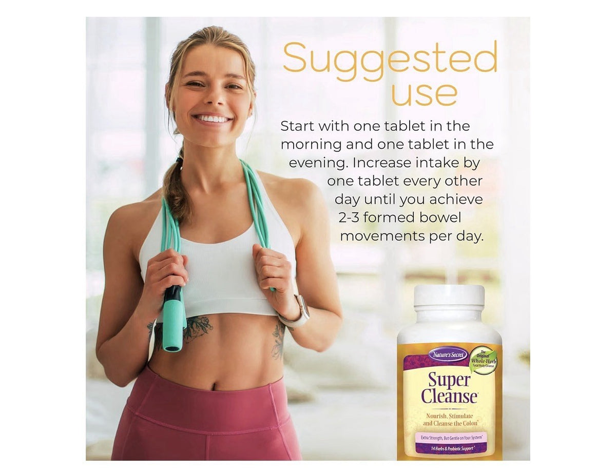 Nature's Secret Super Cleanse Nourish Colon Gut Support Gentle In Stomach 200Tab