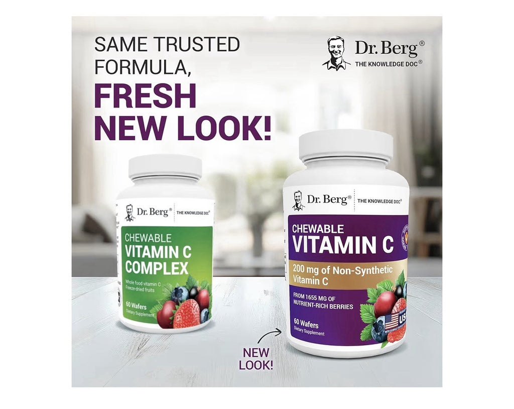 Dr. Berg Chewable Vitamin C Complex Made with Organic Non GMO Berries 60chewable