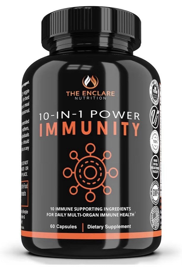 THE ENCLARE NUTRITION 10 in 1 Power Immunity Immune Support Booster 60 Capsules