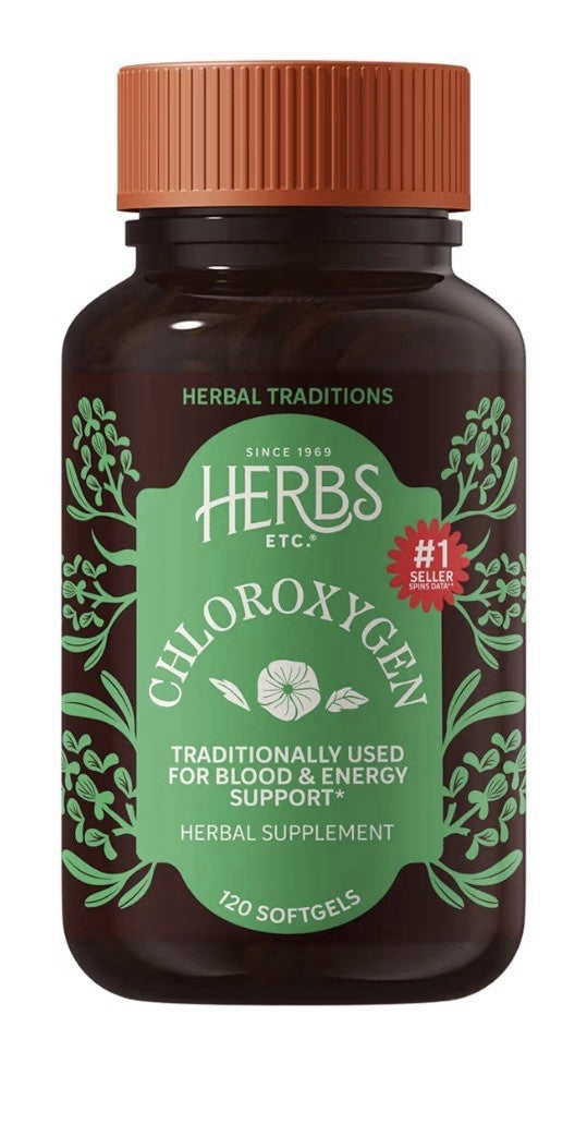 Herbs Etc. ChlorOxygen Blood & Energy Support Chlorophyll Concentrate 120softgel